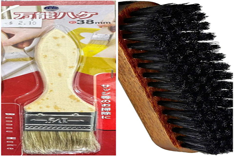 Two brands of brushes were found to be made from pig bristles